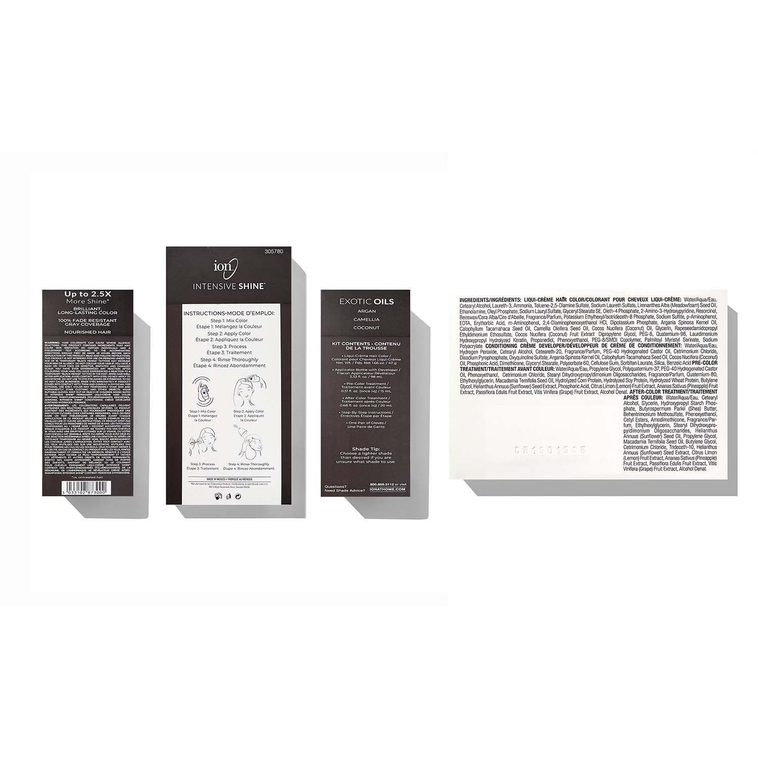 イオミック　レアカラー　チョコブラウン ION Intensive Shine Hair Dye Kit Darkest Chocolate 3ch for